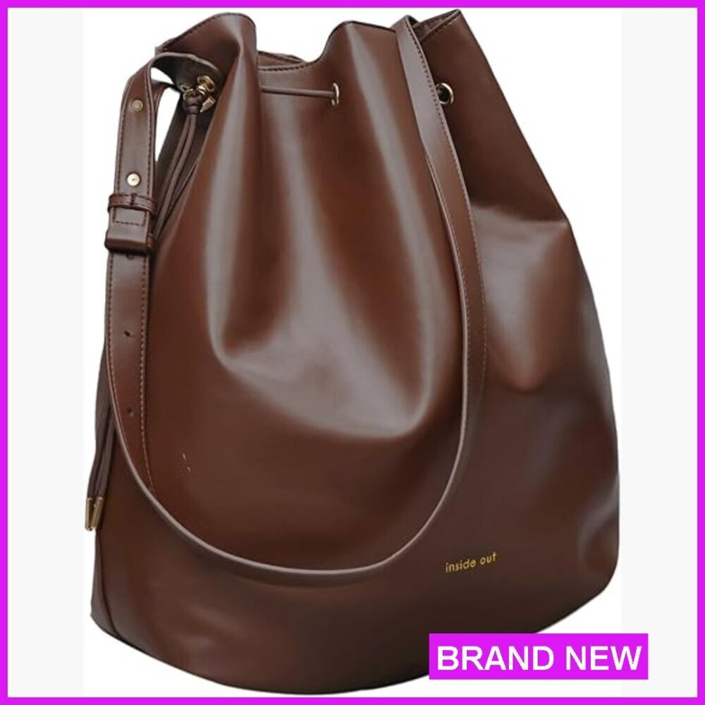 Oversized Vegan Leather Hobo Bag Crossbody Shoulder Purse Minimal Chic